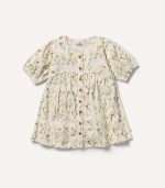Crinkle Button Dress