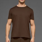 Alo Camiseta de Manga Corta Cuello Redondo Reform Conquer Marrón