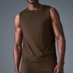 Alo Camiseta de Tirantes con Manga a la Sisa Conquer Marrón