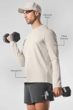 Alo Camiseta de Manga Larga y Cuello Redondo Reform Conquer Blanco - Imagen 5