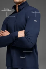 Alo Camiseta de Manga Larga Reform Conquer Cremallera 1/4 Azul - Imagen 3