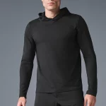 Alo Camiseta de Manga Larga con Capucha Reform Conquer Negro