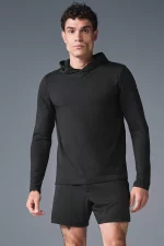 Alo Camiseta de Manga Larga con Capucha Reform Conquer Negro