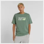 New Balance Athletics Premium Relaxed Chest Logo Tee Verde