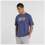 New Balance Athletics Premium Relaxed Chest Logo Tee Morado
