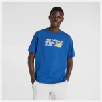 New Balance Athletics Premium Relaxed Chest Logo Tee Azul
