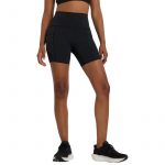 New Balance Sleek Pocket High Rise Shorts Negro
