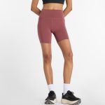 New Balance Sleek Pocket High Rise Shorts Rojo