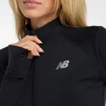 New Balance Harmody Half Zip LS Negro - Imagen 2